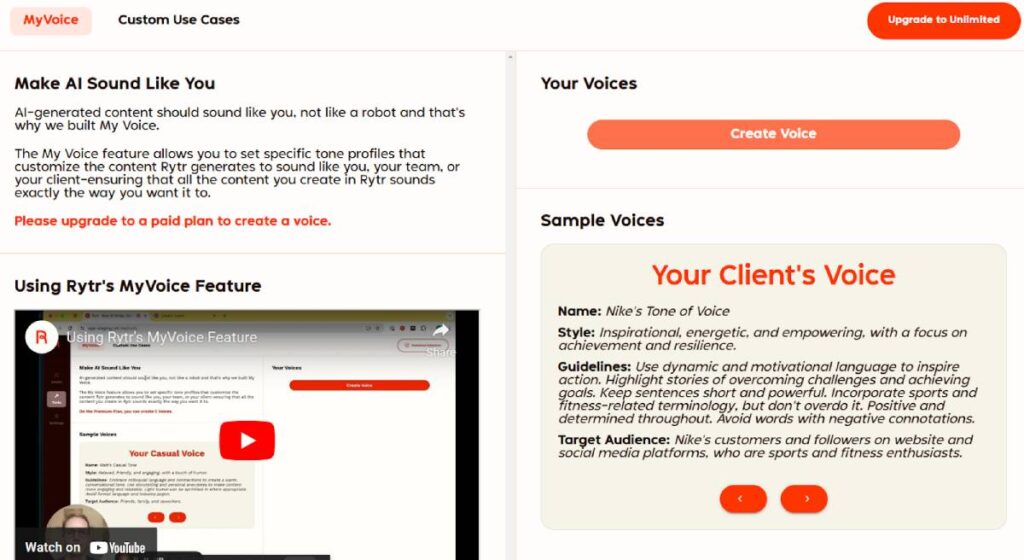 Rytr Features