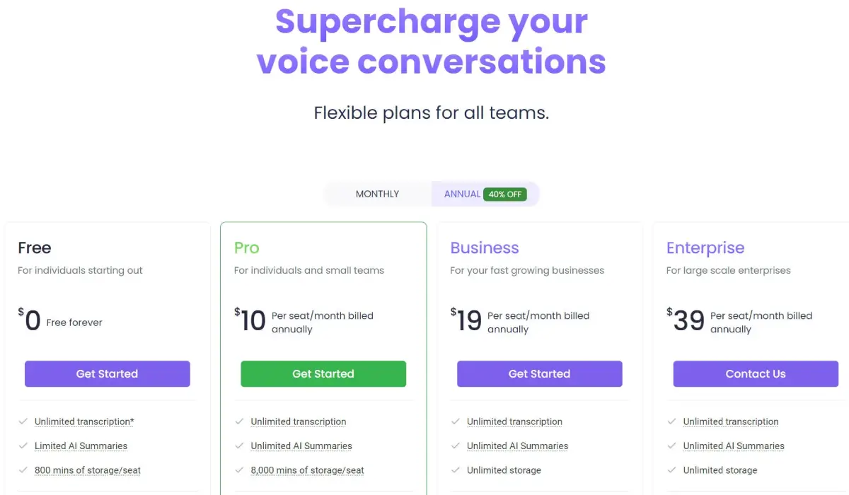 Fireflies.ai Pricing, Plans & Accessibility